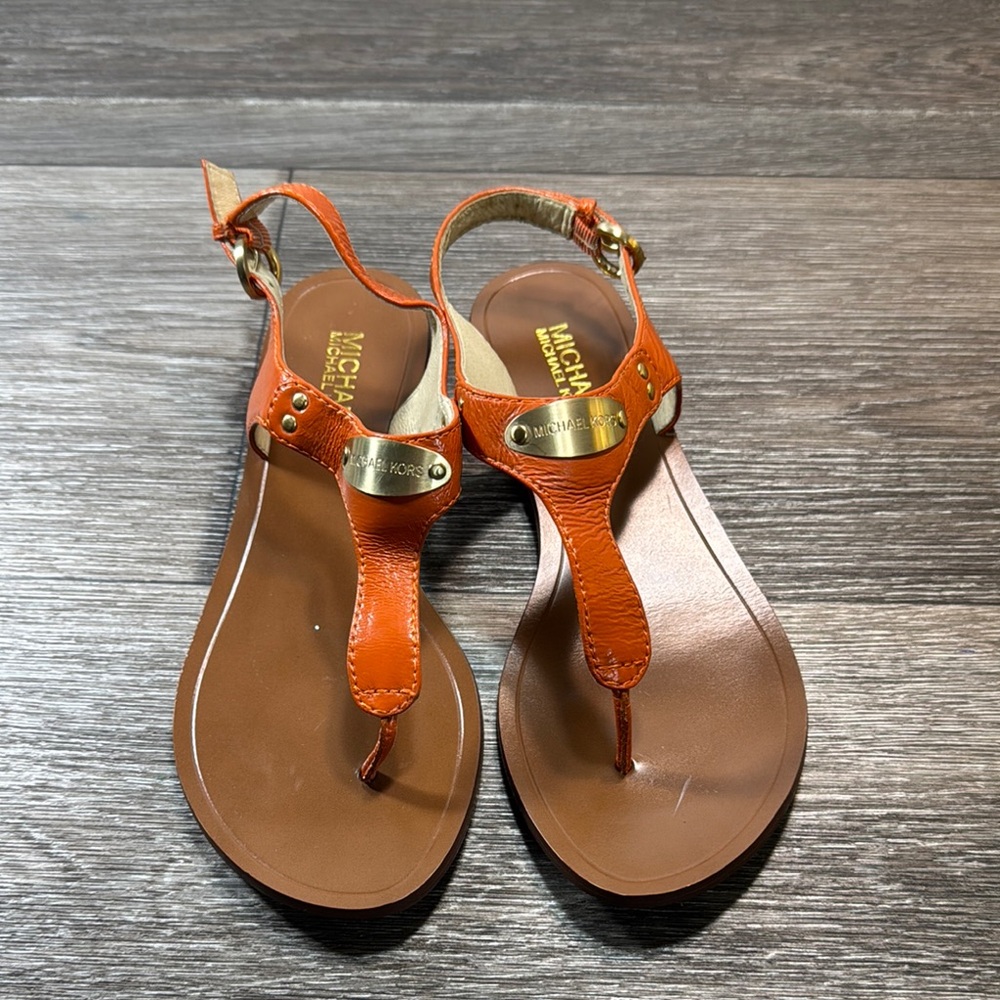 Michael Kors Orange Sandals with Ankle Strap woman’s size 7 (b92)